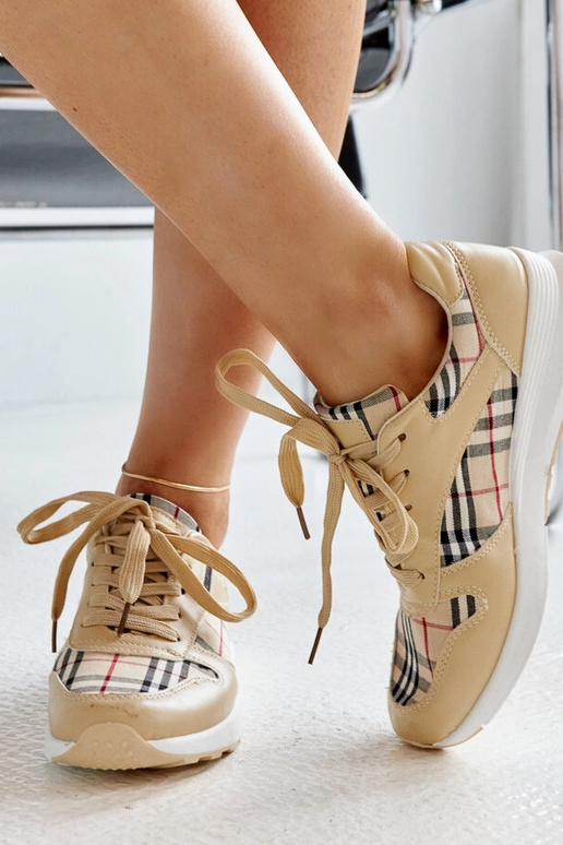 Beige karierte Sneaker Afifah