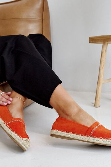 Orange Espadrilles mit Zirkonen Abia 2