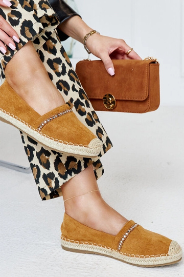 Braune Espadrilles mit Zirkonen Abia 2