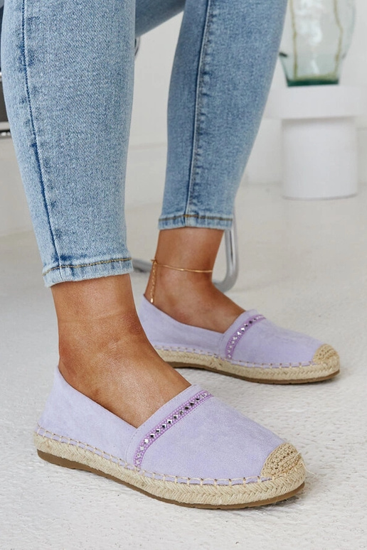 Lila Espadrilles mit Zirkonen Abia
