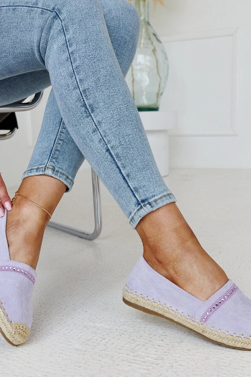 Lila Espadrilles mit Zirkonen Abia