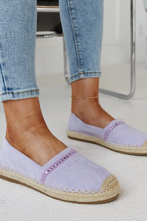 Lila Espadrilles mit Zirkonen Abia