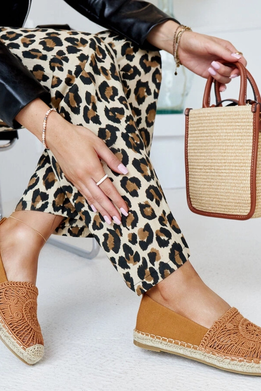 Braune Espadrilles mit Kalba-Stickerei