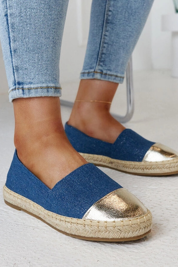 Espadrilles „Surana“ in Blau und Gold mit Glitzer 2