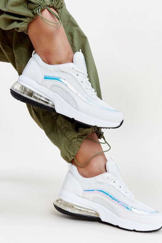 Weiße Sneakers mit holografischem... Weiße Sneakers mit holografischem...