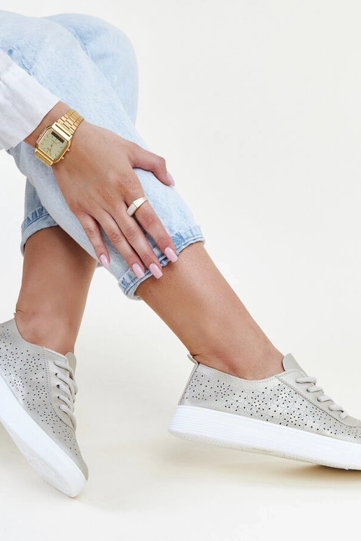 Goldene Sneakers aus Ökoleder Whitley