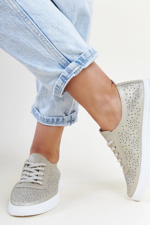 Goldene Sneakers aus Ökoleder Whitley