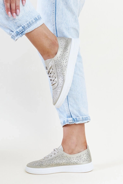 Goldene Sneakers aus Ökoleder Whitley