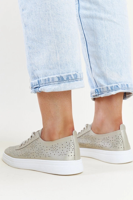 Goldene Sneakers aus Ökoleder Whitley