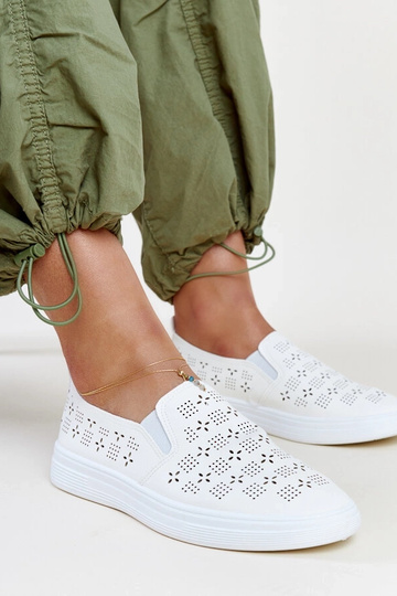 Hilal weiße Slip-On-Sneaker