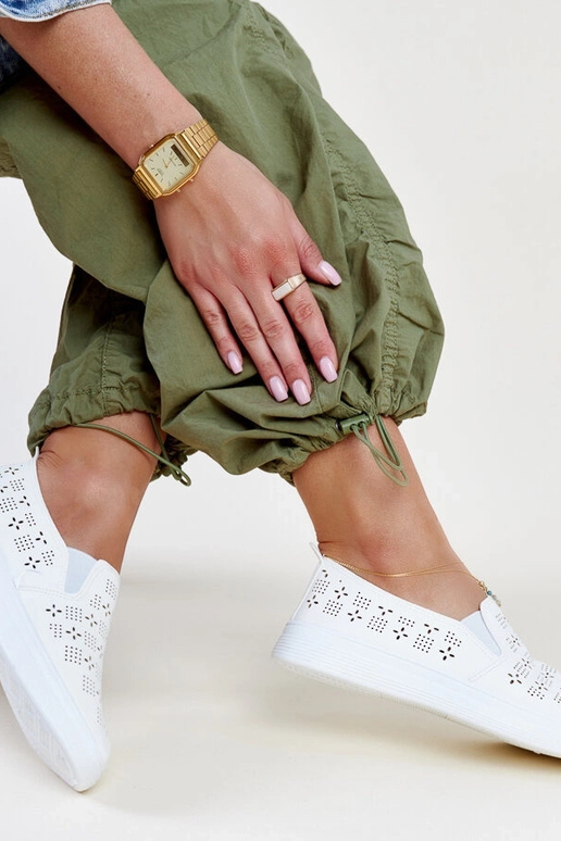 Hilal weiße Slip-On-Sneaker