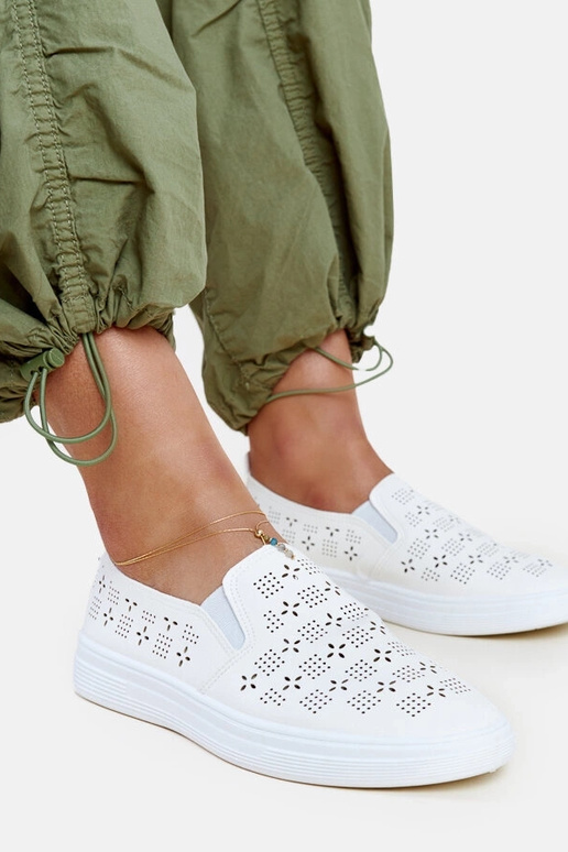 Hilal weiße Slip-On-Sneaker