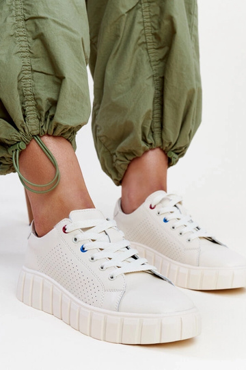 Beige Leder Sneakers Zvonka