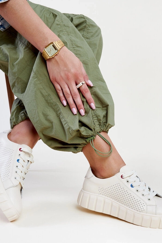 Beige Leder Sneakers Zvonka