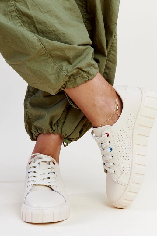 Beige Leder Sneakers Zvonka