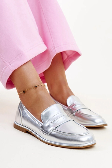 Nasia – Klassische Loafer in Silber
