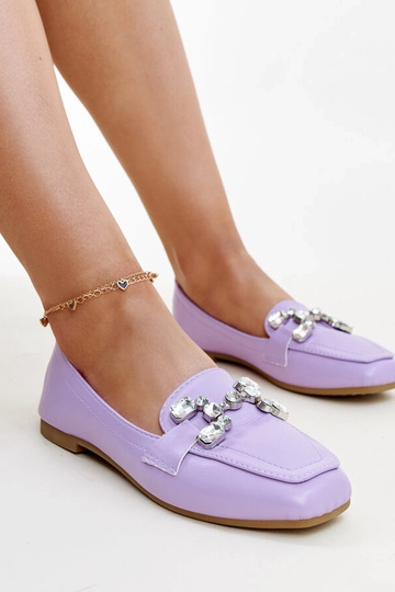 Lila Loafer mit Zirkonia-Schnalle Mali