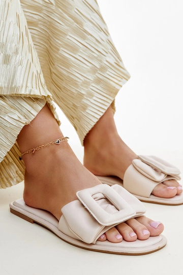 Beige Flip-Flops mit Ganema-Schnalle