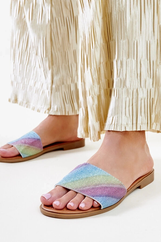 Mehrfarbige, glänzende Flip-Flops Anilsa