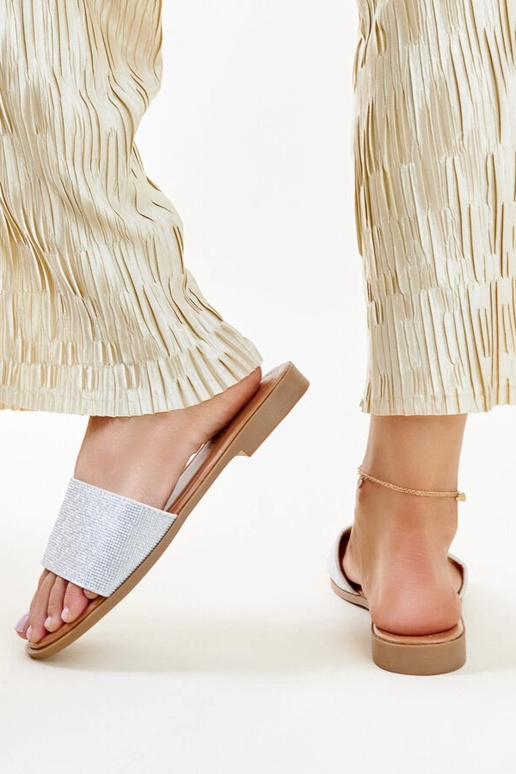 Silberglänzende Anilsa Flip-Flops