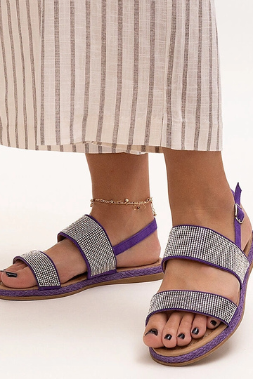 Lila Sandalen verziert mit... 2