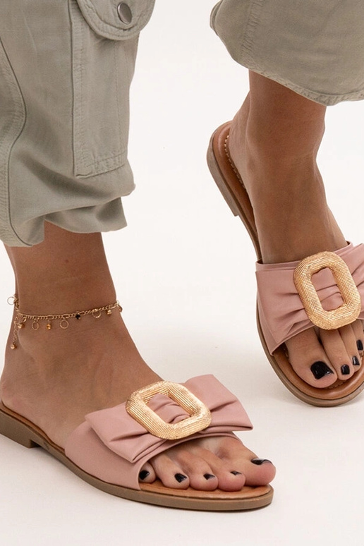 Rosa Pantoletten „Limera“ mit Schnalle