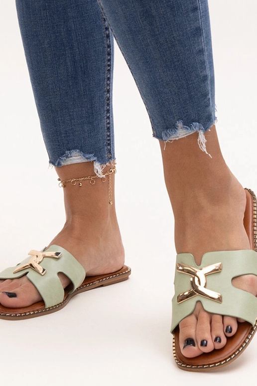 Grüne Flip-Flops mit Schnalle Razanna