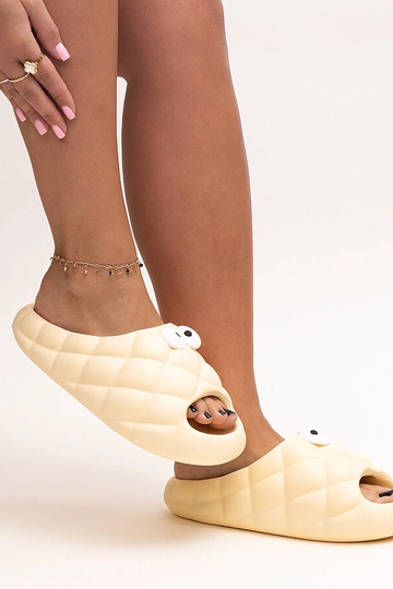 Beige Schaumstoff-Flip-Flops mit Gorges-Augen 2