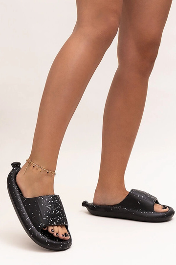 Schwarze Flip-Flops mit breitem Riemen Hekssa 2