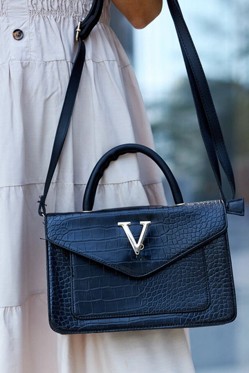 Barsa Schultertasche mit Krokodilmuster