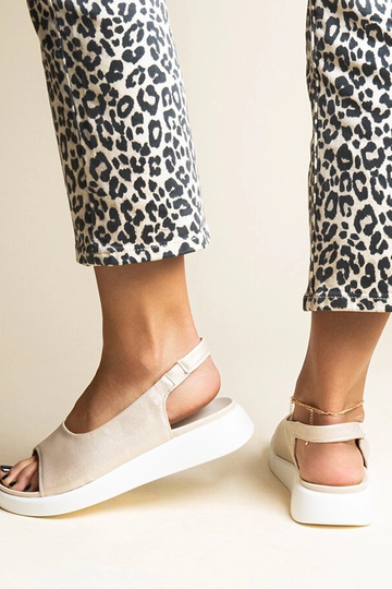 Taylaka – Slip-On-Sandalen mit goldenem Glitzer 2
