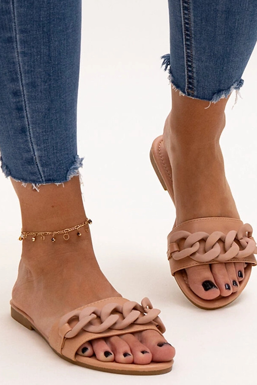 Braune Flip-Flops mit matter Kette...