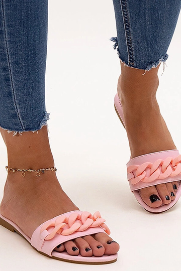 Aliyan – Matte Flip-Flops mit Kette in Rosa 2
