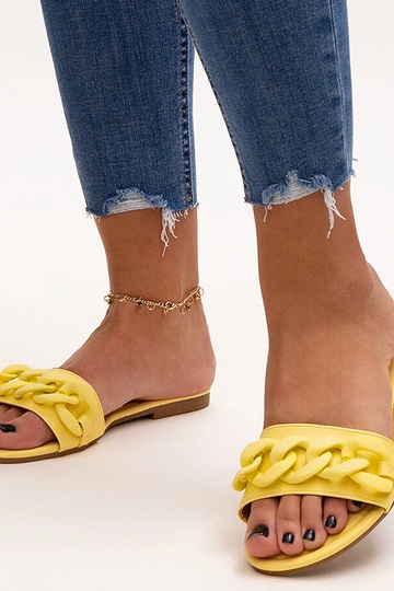 Aliyan – Matte Flip-Flops mit Kette in Gelb
