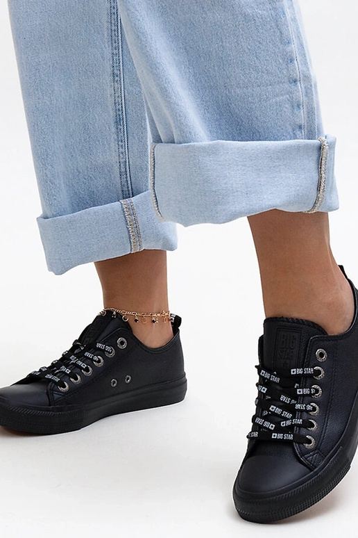 Schwarze Sneakers aus Ökoleder Big...