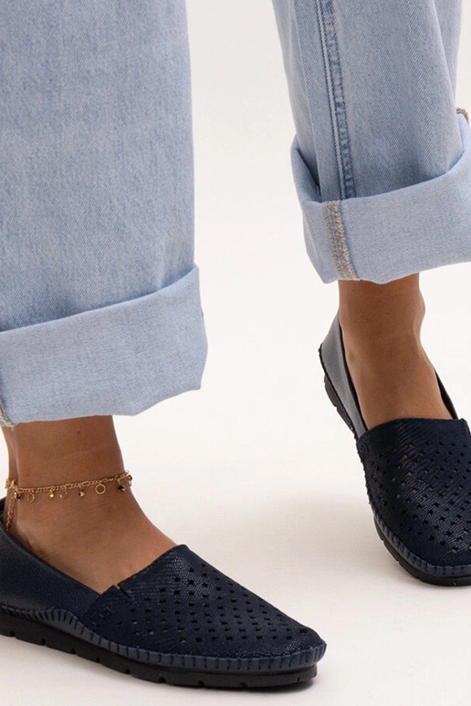 Dunkelblaue Lederhalbschuhe Antonea Dunkelblaue Lederhalbschuhe Antonea