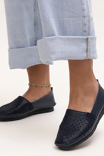 Dunkelblaue Lederhalbschuhe Antonea 2