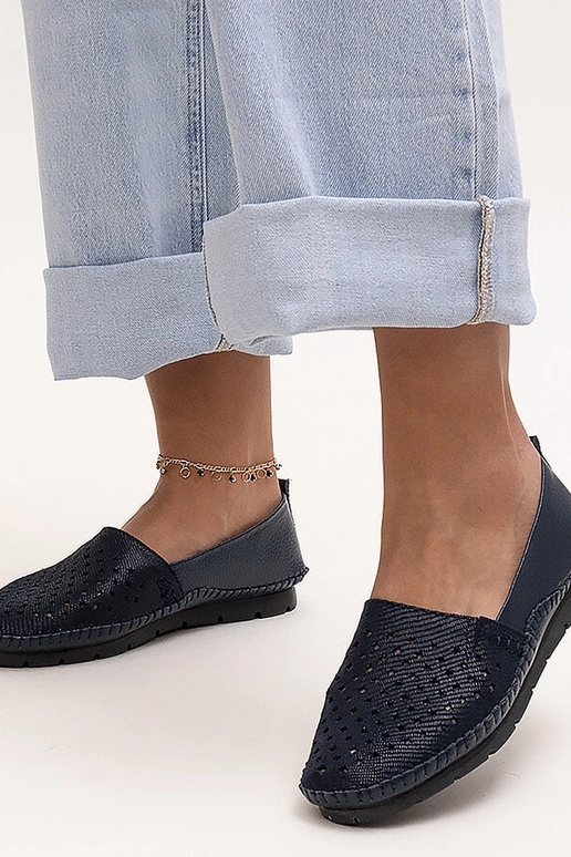 Dunkelblaue Lederhalbschuhe Antonea Dunkelblaue Lederhalbschuhe Antonea