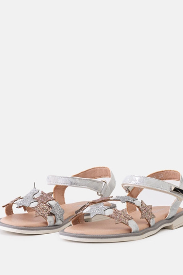 Charisa graue Kindersandalen mit Glitzersternen 2