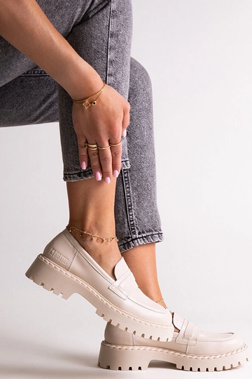 Beige Leder-Loafer Big Star...