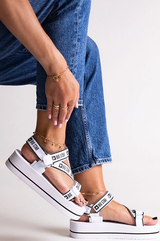 Big Star NN274A526 weiße Plateausandalen