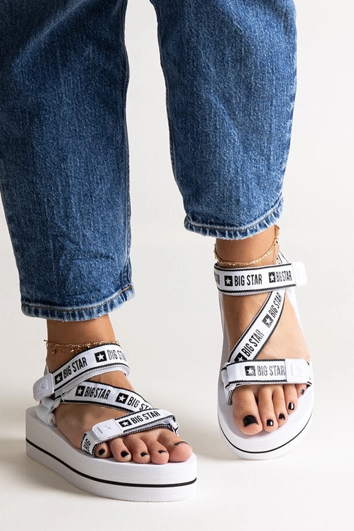 Big Star NN274A526 weiße Plateausandalen
