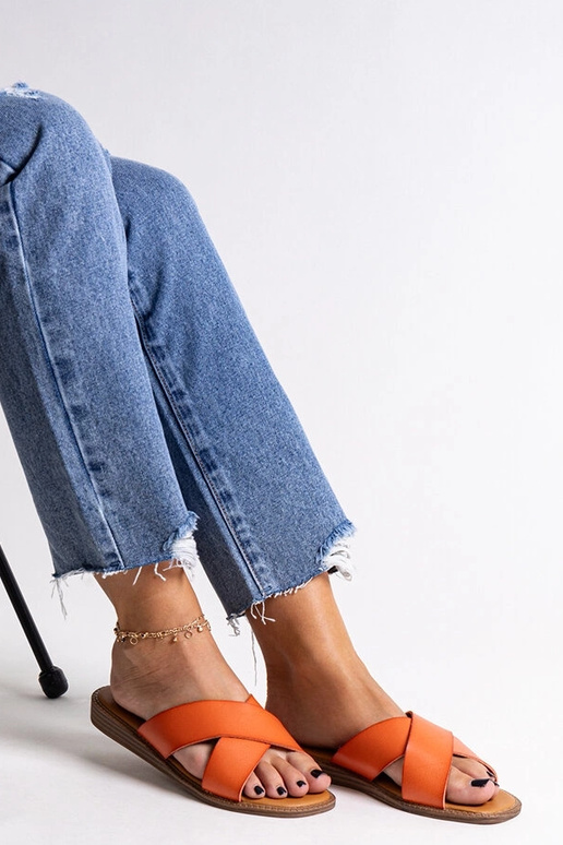 Orange Flip-Flops aus Ökoleder...