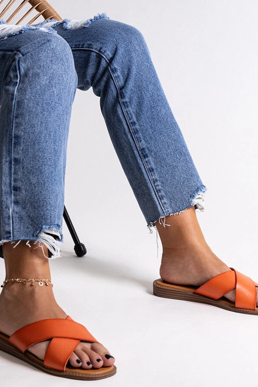 Orange Flip-Flops aus Ökoleder...