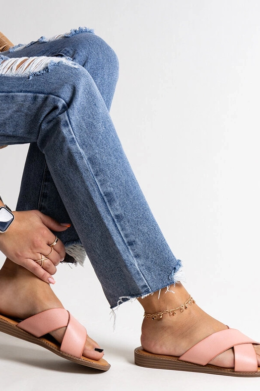 Rosa Flip-Flops aus Ökoleder Klementyna