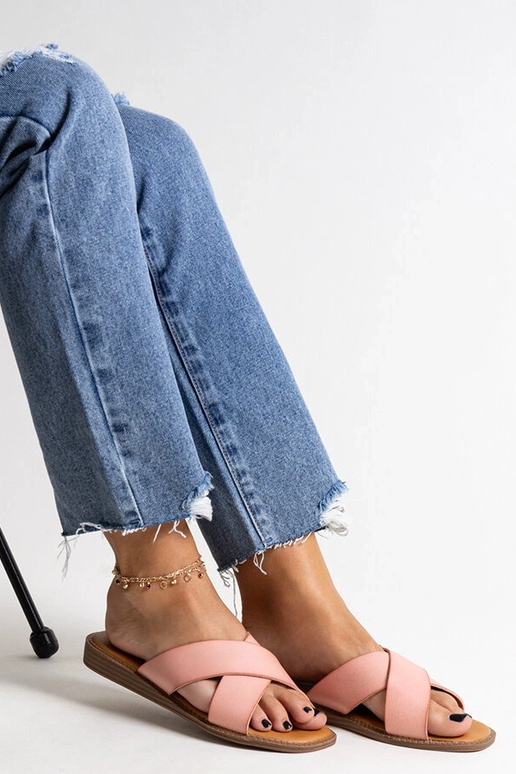 Rosa Flip-Flops aus Ökoleder Klementyna