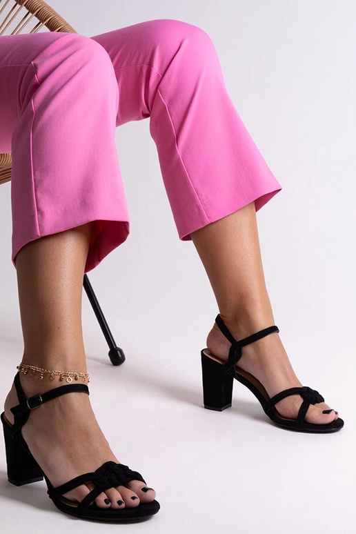 Schwarze Shama-Sandalen mit Blockabsatz