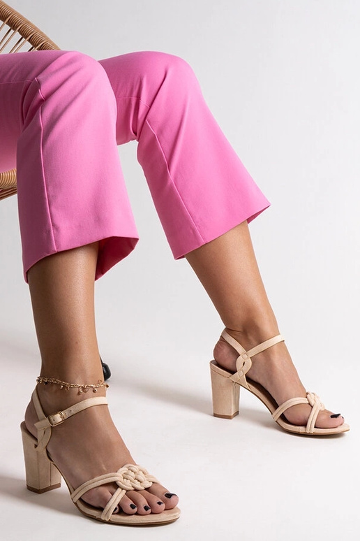 Beige Shama High Heel-Sandalen