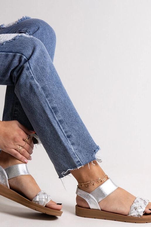 Silberne Sandalen „Aldona“