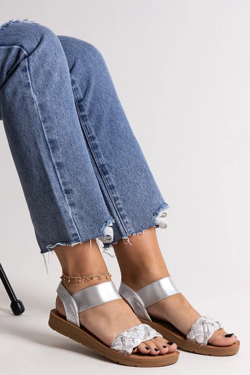 Silberne Sandalen „Aldona“